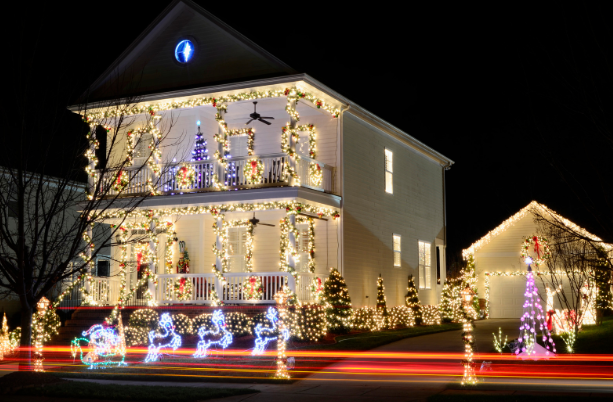 this image shows Christmas lights in Citrus Heights, CA
