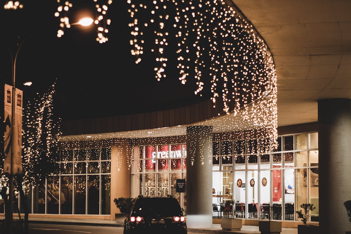 this image shows commercial Christmas lights in Citrus Heights, CA
