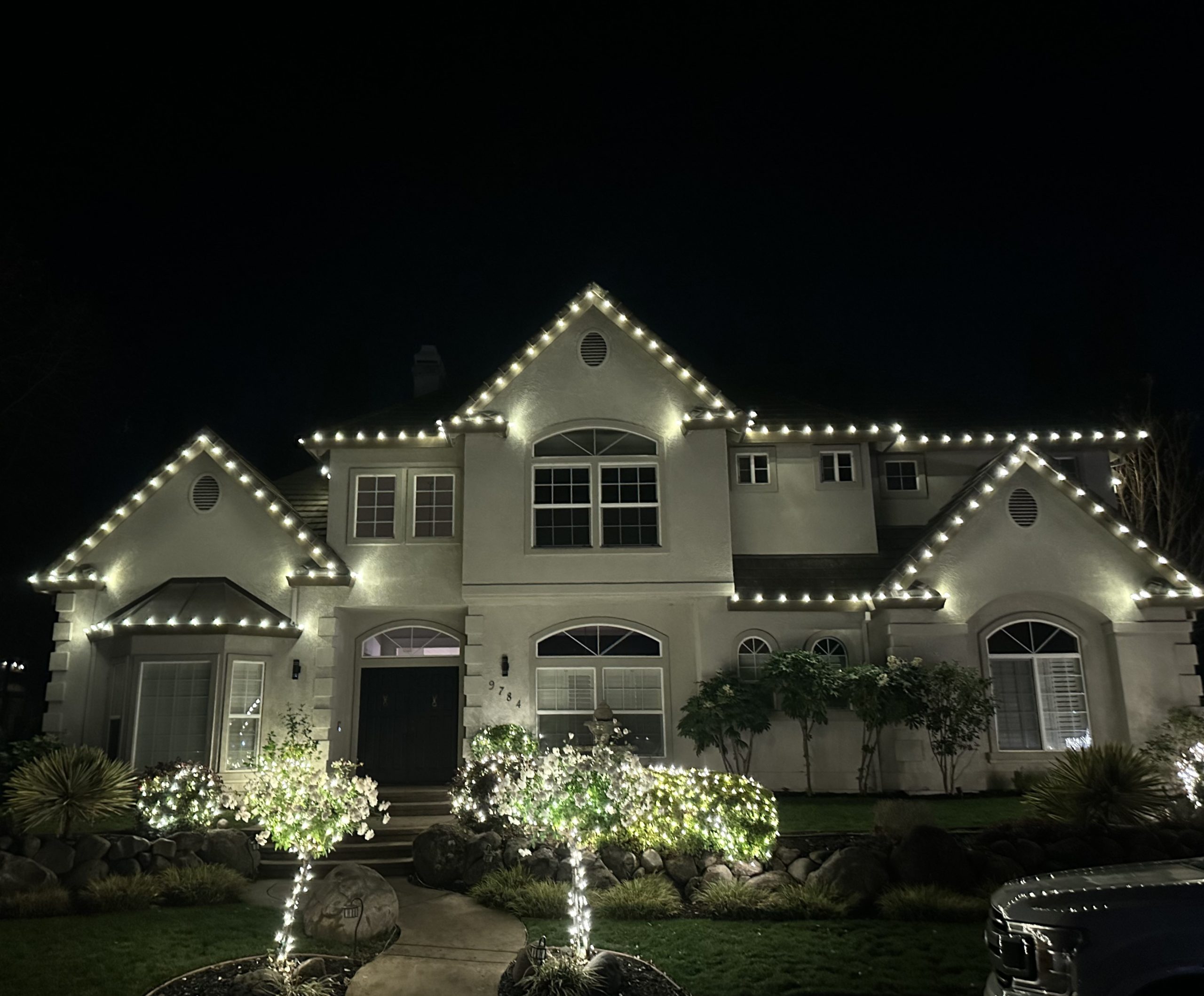 this image shows professional Christmas lights in Citrus Heights, CA
