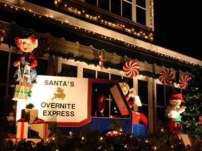 this image shows commercial Christmas lights in Citrus Heights, CA